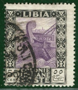 Italy Colonies LIBYA Scott.28d 55c GALLEY (1921) SHIP Used Cat $55 2RGREEN24