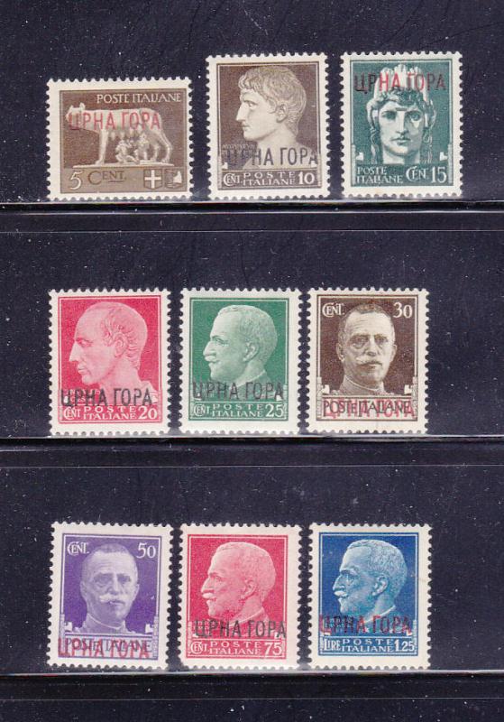 Montenegro Italian Occupation 2N15-2N23 Set MHR Various