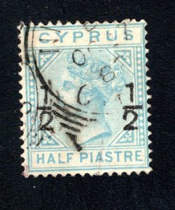 Cyprus, SC# 16,   F/VF, Used, 1882,   CV $92.50  .......1580015