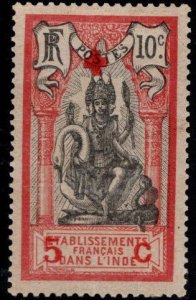 FRENCH INDIA  Scott B4 MH* Semi Postal stamp