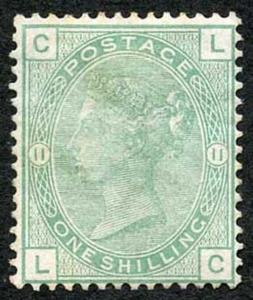 SG150 1/- Green Plate 11 MINT Cat 775 pounds