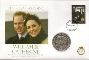 Guyana 2011 William & Catherine - £2 Coin Cover