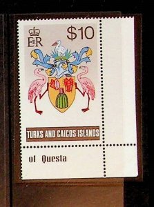 TURKS & CAICOS Sc 769 NH ISSUE OF 1988 - ARMS - (AO23)