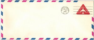 1968 TRIANGLE AIRMAIL EMBOSSED AIRPLANE ENVELOPE UC40 #10 SIZE MACHINE CANCEL