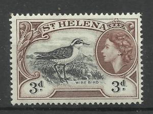 St. Helena 1953 Sg 158, 3d Black & Brown Lightly Mounted Mint [1802]