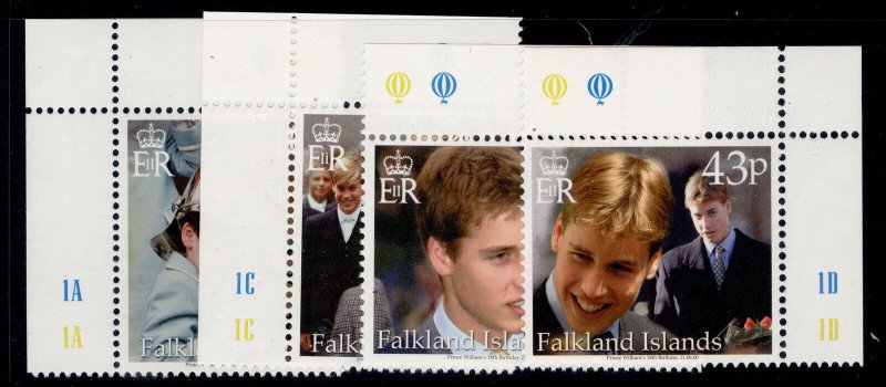 FALKLAND ISLANDS QEII SG876-879, 2000 birthday of Prince William set, NH MINT.