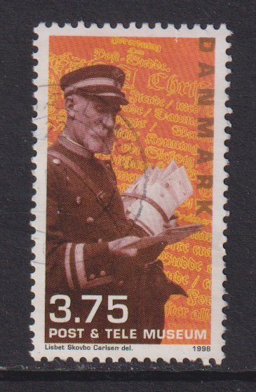 Denmark  #1092 used  1998  post and tele museum 3.75k postman