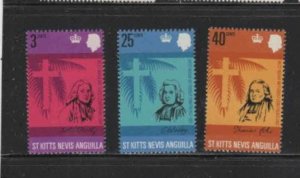 ST. KITTS- NEVIS #185-187 1967 JOHN WESLEY MINT VF NH O.G