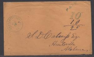 **CSA Cover, Charlottesville, VA, Handstamped, Paid 10 + 10 M/S, 6/18/1861