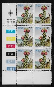 SOUTH AFRICA SC# 491a CB6 LL #1393-98  MAY 1981  FVF/MNH