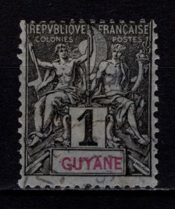French Guiana 1892 Tablet Type Inscr. ‘GUYANE’, 1c [Used]