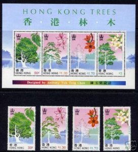 Hong Kong 1988 HK Beautiful Trees (1 ms + 4v Cpt) MNH CV$25