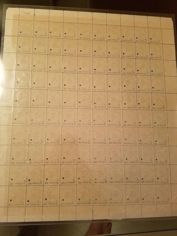 Canal Zone #38 S Specimen Complete Sheet of 100 Stamps **WORLD CLASS SHOWPIECE**