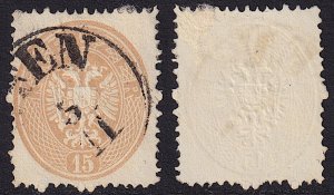 Austria - 1863 - Scott #21 - used - Coat of Arms