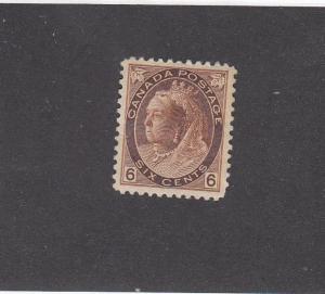 CANADA # 80 VF-MH QUEEN VICTORIA 6cts BROWN CAT VALUE $300