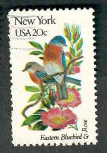 1984A New York Birds and Flowers used single - bullseye perf 11.25 x 11