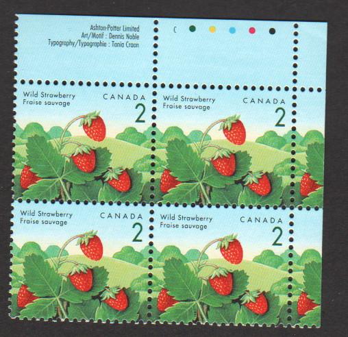 Canada # 1350 Edible Berries plate UR MNH scares