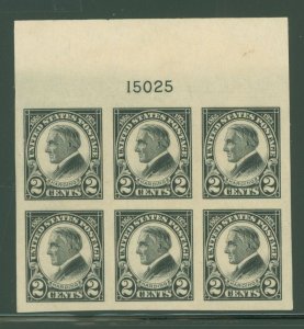 United States #611 Unused Plate Block