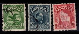 Bolivia Scott 189 -191 Used 1928 set