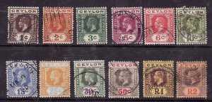 Ceylon-Sc#200-11- id7-used short set to the 2r KGV-1912-25-