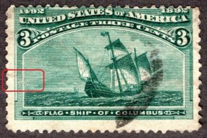 1893, US 3c, Columbian Exposition Issue, Used, tear, Sc 232