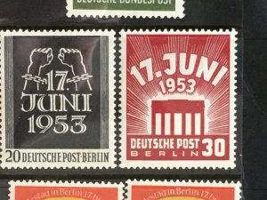 1953 Berlin East German Workers Strike Sc# 9N99-100, Complete set MNH