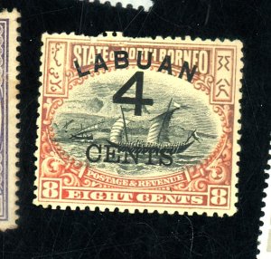 LABUAN #89 MINT FVF OG HR Cat $73