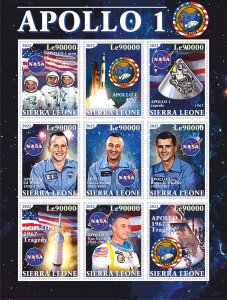 Stamps. Space. Apollo  Sierra Leone 2022 year , 1sheet perforated