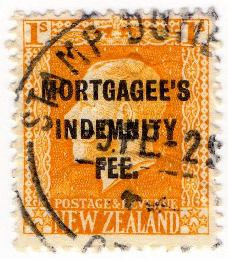 (I.B) New Zealand Revenue : Mortgagee's Indemnity Fee 1/-