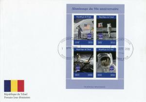Chad 2019 FDC Moon Landing Apollo 11 Neil Armstrong 4v M/S Cover Space Stamps