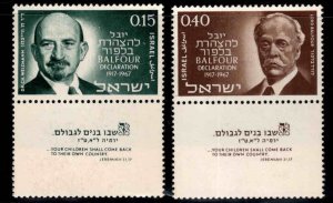 ISRAEL Scott 353-354 MNH**  Balford Declaration stamp  set with tabs