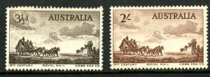 Australia Scott #281-2 Stagecoach Pair Mint NH OG VF