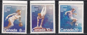 Canada # B10-12,  Olympics Semi Postal, Light Hinged, 1/3 Cat.
