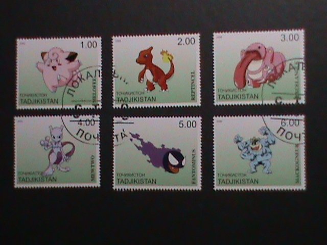 ​TAJIKISTAN -2000 LOVELY FAMPOUS POKEMON CTO FANCY POSTAL CANCEL VERY FINE