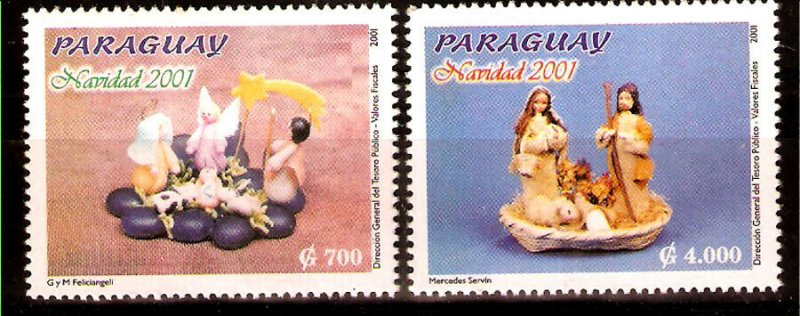 PARAGUAY 2001 ART,RELIGION CHRISTMAS,Mi 4864-5 YV 2843-A-B MNH