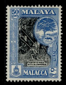 MALAYSIA - Malacca QEII SG57, 50c black & blue, FINE USED.