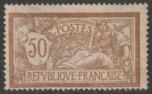 France 1922 Sc 123 MH* disturbed gum