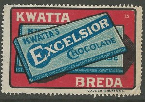 Kwatta's Excelsior Chocolate Bar, Germany, Poster Stamp / Cinderella Label
