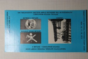 Natl Postage Stamp Show SkyLab 1973 Rocket Mail Philatelic Souvenir Ad Label