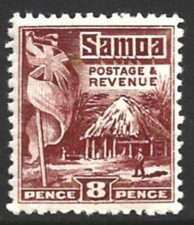 Samoa, Scott #151; 8p British Flag and House, MH