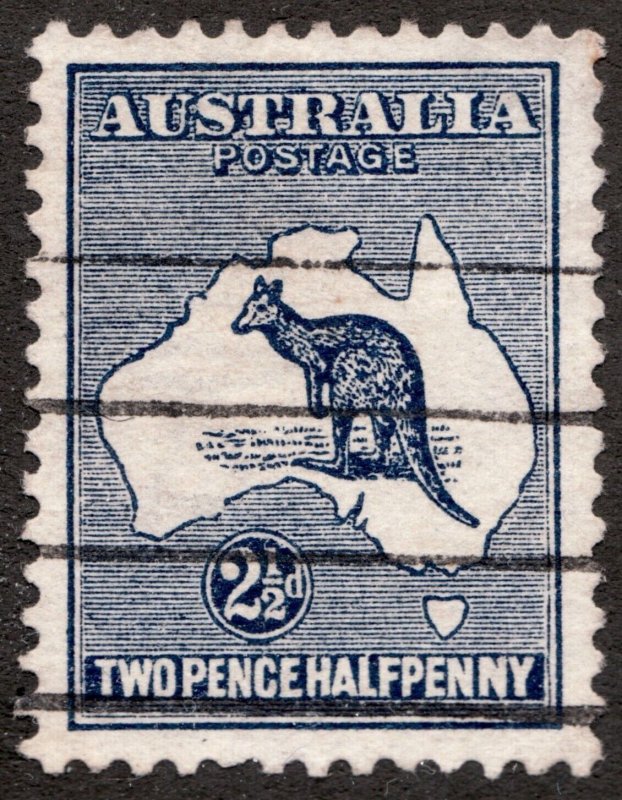 1913 Australia Sc #4 - 2½d Two Pence HalfPenny - Kangaroo & Map - Used cv$25