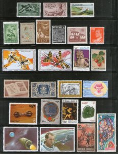 25 Diff. Worldwide Stamps on Olympic Games Painting Space Plant Insect Animal Sp