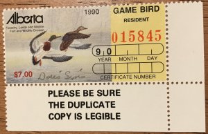 Canada Alberta #AD 2 MNH Signed Single Ducks L37