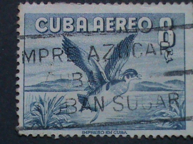 ​CUBA-LARGE PICTORIAL CUBA BIRDS ON VERY OLD CUBA USED STAMP-VERY FINE