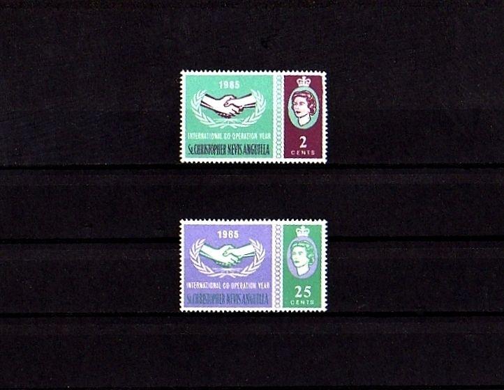 ST KITTS-NEVIS - 1965 - QE II - ICY - COOPERATION YEAR - MINT - MNH SET!