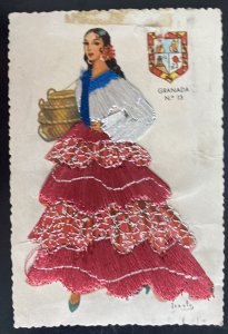 1947 Madrid Spain Sewed postcard Cover To Calgary Canada