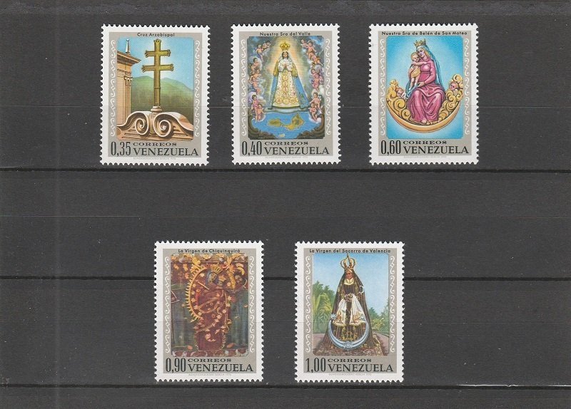 Venezuela  Scott#  969-973  MH  (1970 Art From Various Churches)