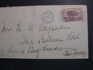 ​UNITED STATES,1935 COMMERCIAL COVER-87 YEARS OLD FANCY CANCELLED-USED VF