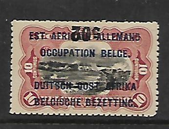 GERMAN EAST AFRICA, N28, MINT HINGED, SURCHARGED IN BLACK OR RED