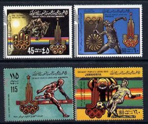 LIBYA - 1979 - Pre Olympics, Silver o/p - Perf 4v Set - Mint Never Hinged